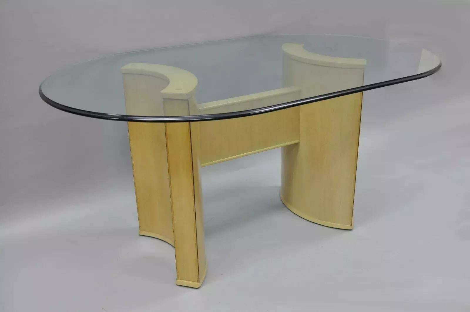 Drexel Heritage Compatibles Art Deco Style Blonde Wood Dining Room Set - 5 Pcs For Sale 6