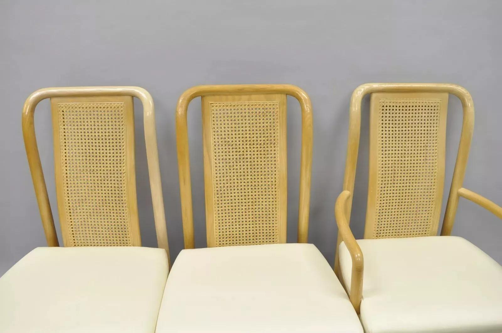 Glass Drexel Heritage Compatibles Art Deco Style Blonde Wood Dining Room Set - 5 Pcs For Sale