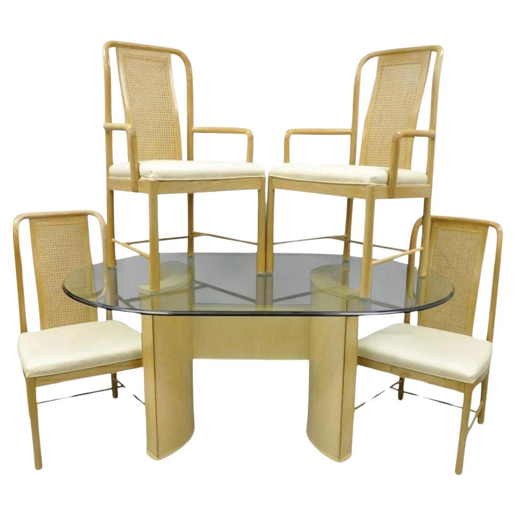 Drexel Heritage Compatibles Art Deco Style Blonde Wood Dining Room Set - 5 Pcs For Sale
