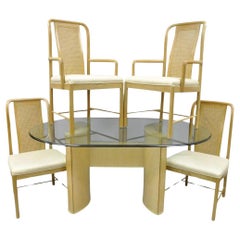 Drexel Heritage Compatibles Art Deco Style Blonde Wood Dining Room Set - 5 Pcs