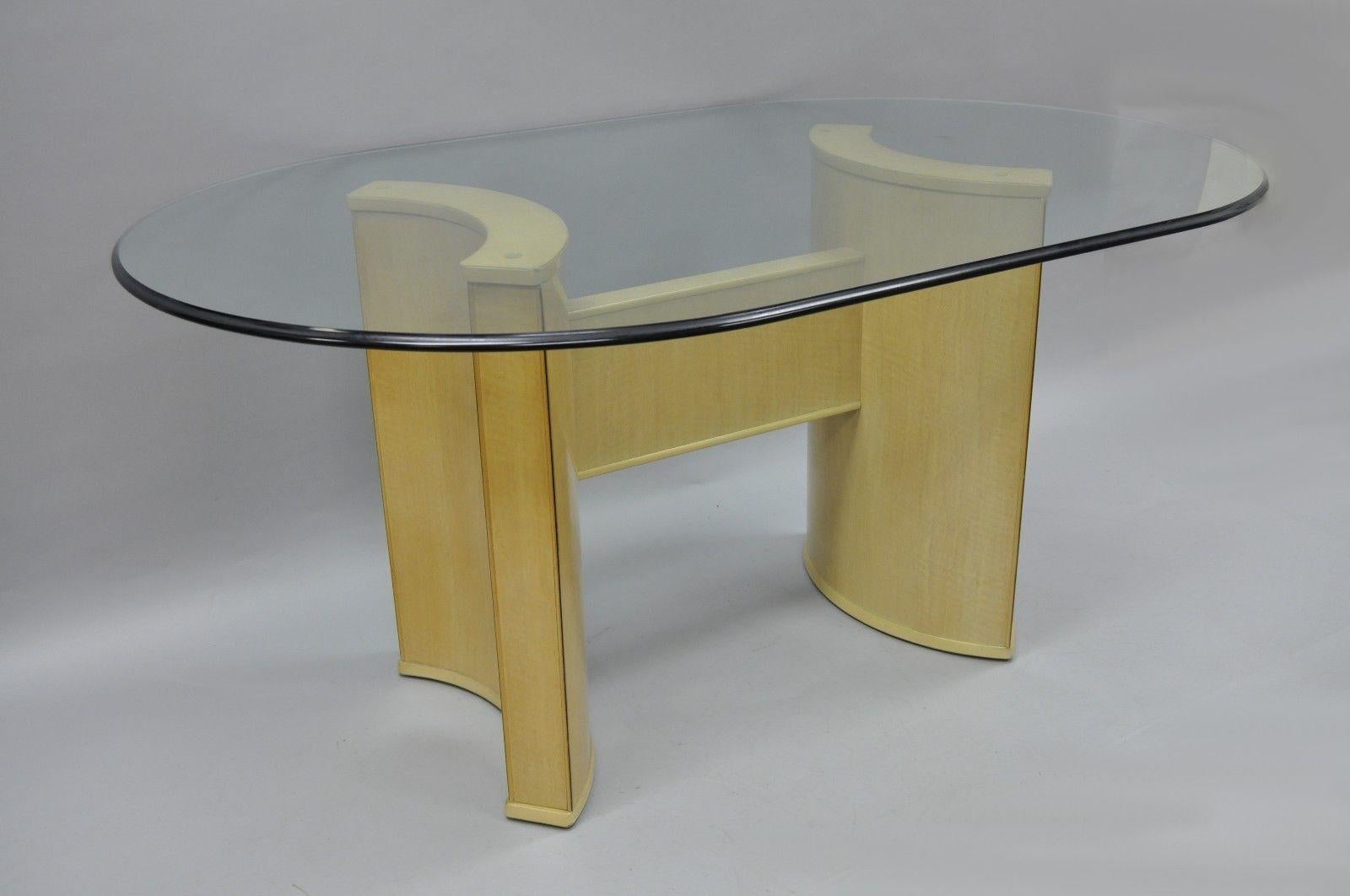 Drexel Heritage Compatibles Blondes Holz-Esstisch-Set mit vier Stühlen, Art déco im Angebot 6