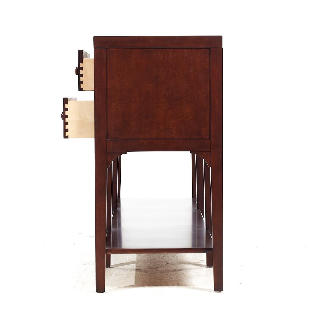 Drexel Heritage Contemporary Walnut Console with Drawers In Good Condition In Countryside, IL