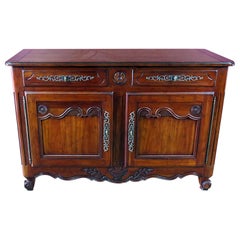 Walnut French Country Louis XV Style Buffet Sideboard Server 