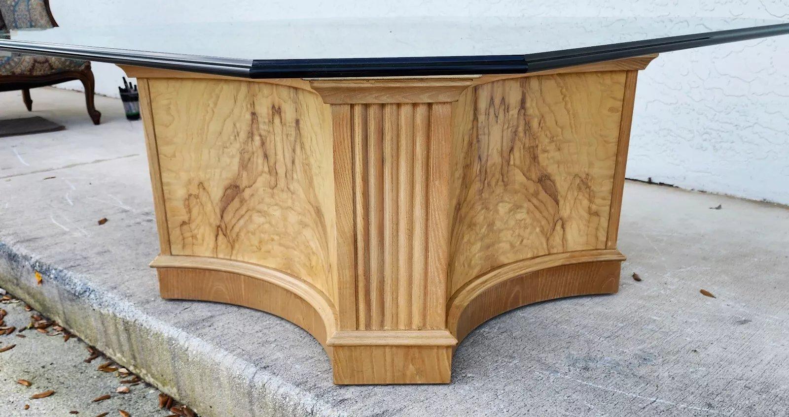 Glass Drexel Heritage Corinthian Coffee Table For Sale