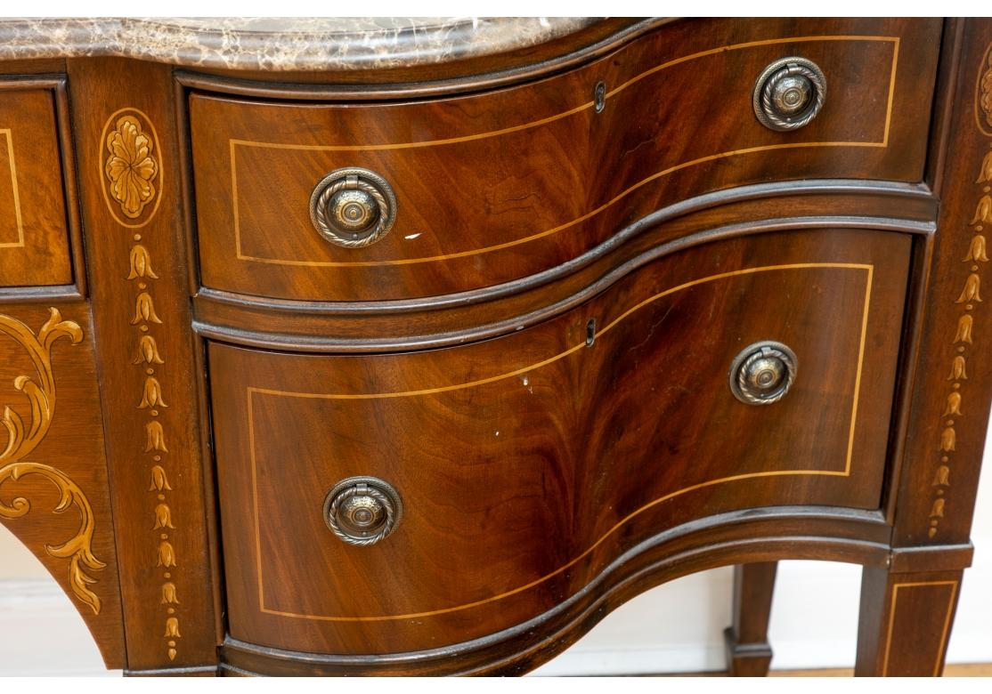 Drexel Heritage Covington Park Collection Serpentine Form Marble Top Sideboard  For Sale 4