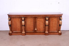 Drexel Heritage Empire Style Sideboard or Bar Cabinet With Carved Lions