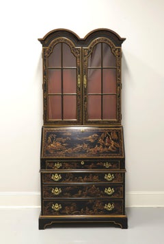 Drexel Heritage Et Cetera Asian Chinoiserie Black Lacquer Secretary Desk