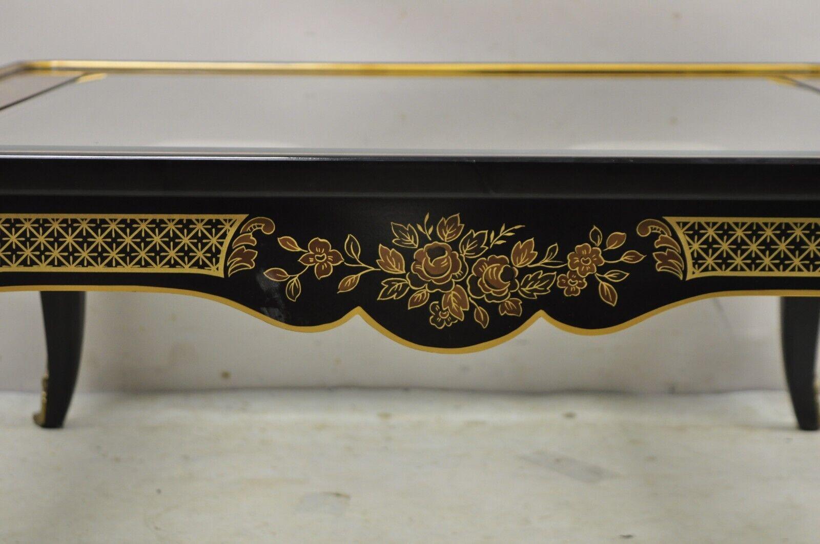 Drexel Heritage Et Cetera Black Chinoiserie Burlwood Square Coffee Table 6