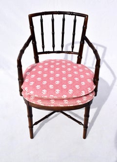 Faux Bamboo Arm Chair in Brunschwig & Fils by Drexel Heritage