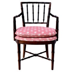 Faux Bamboo Arm Chair in Brunschwig & Fils by Drexel Heritage 