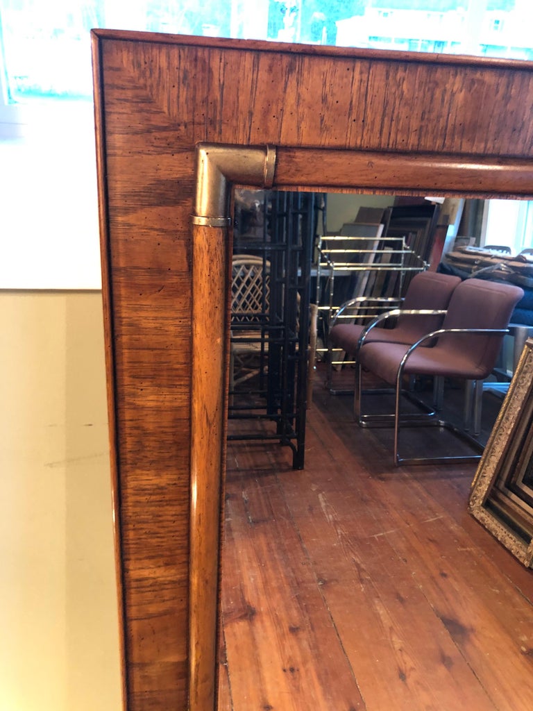 Drexel Heritage Faux Bamboo Mirror with Brass Accents at 1stDibs