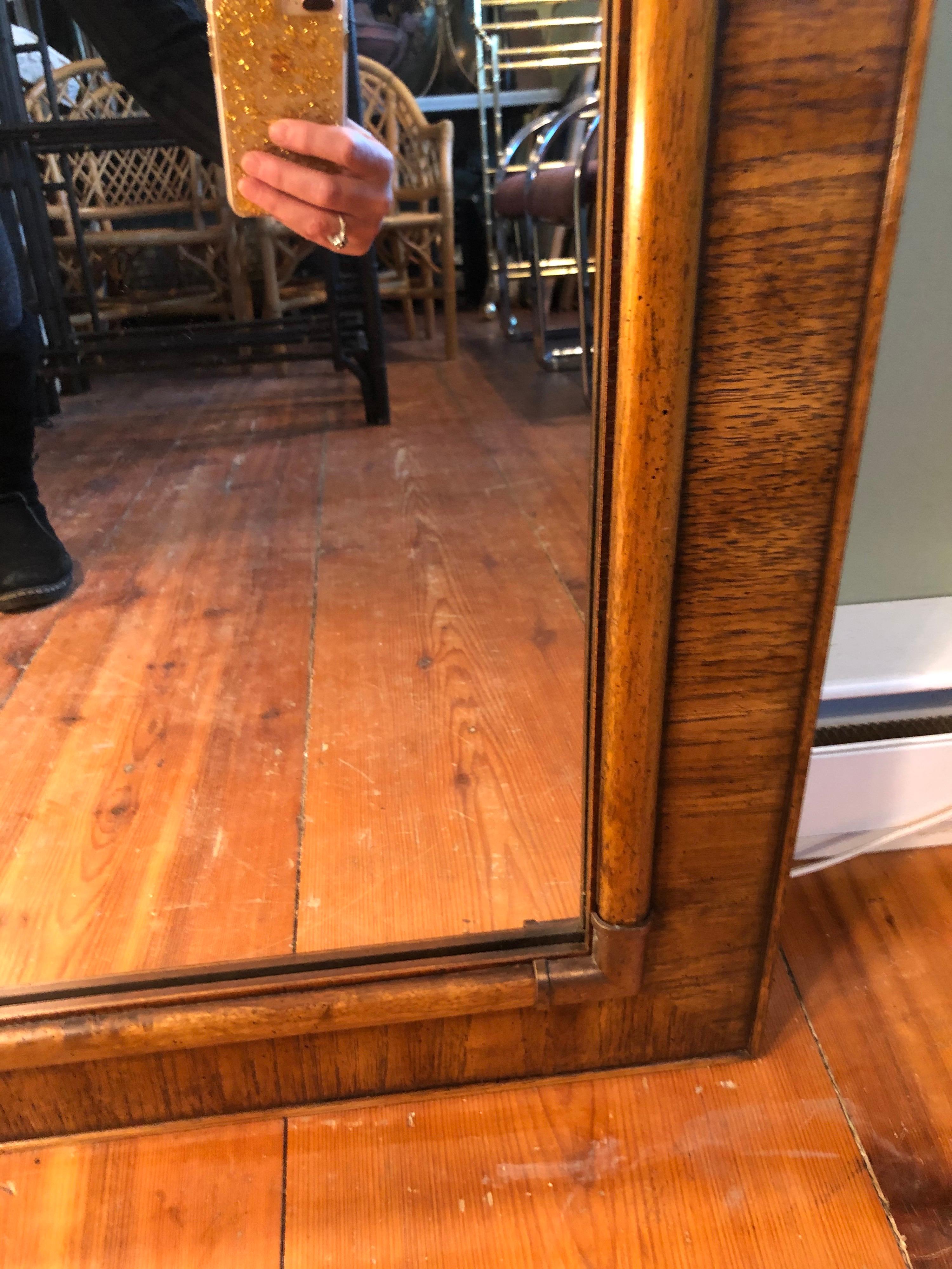Late 20th Century Drexel Heritage Faux Bamboo Mirror with Brass Accents