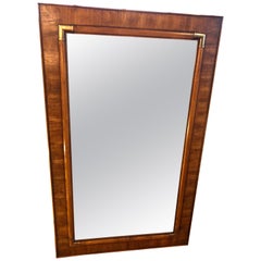 Retro Drexel Heritage Faux Bamboo Mirror with Brass Accents