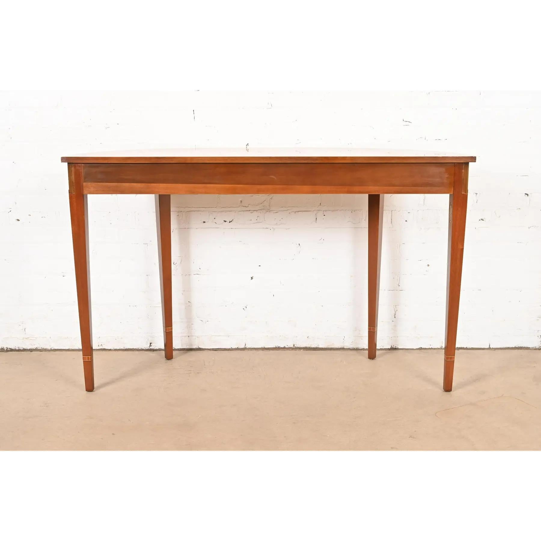 Drexel Heritage Federal Inlaid Satinwood Demilune Console Table For Sale 5
