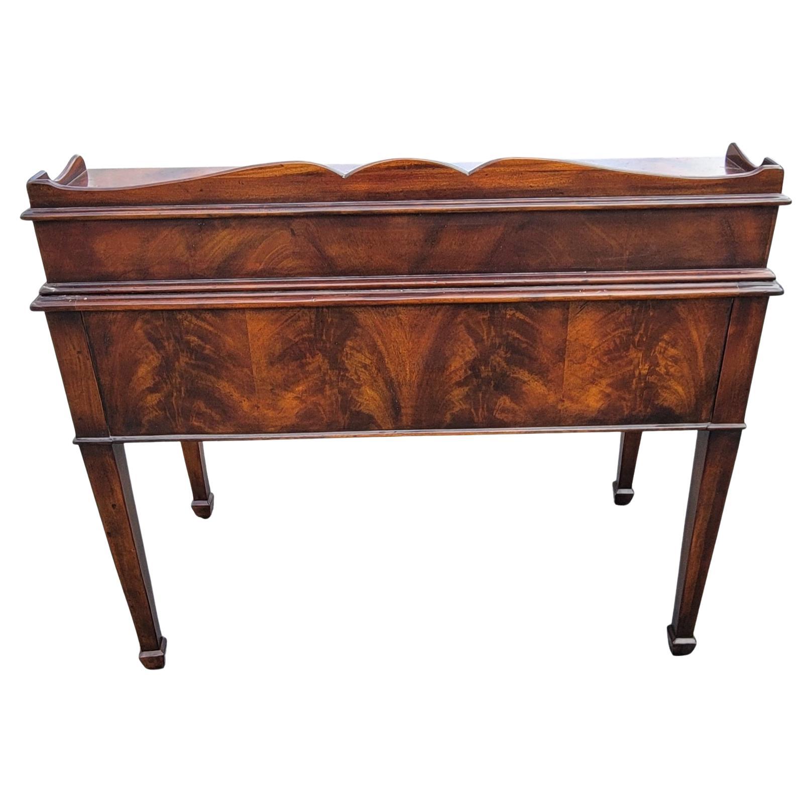 Drexel Heritage Federal Style Mahogany Tooled Leather Slide Top 10-Drawer Desk 1
