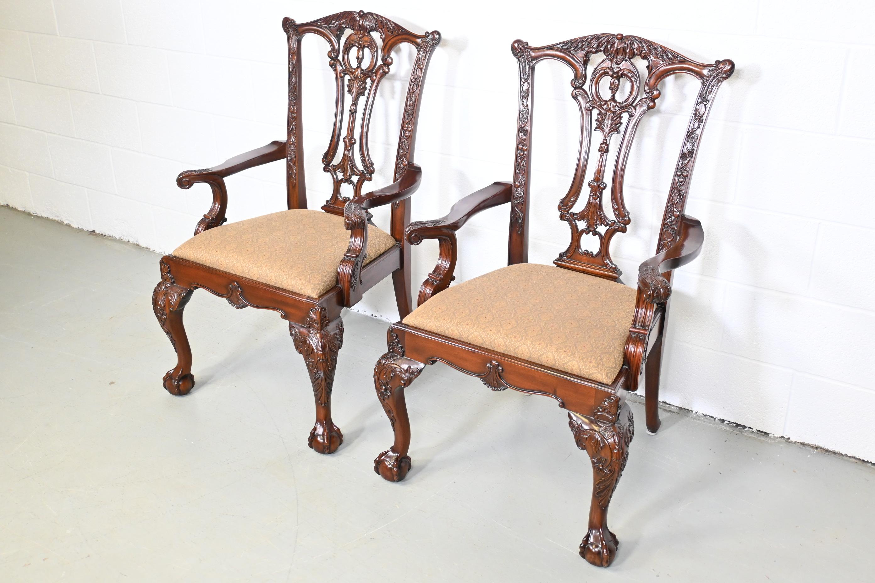 Drexel Heritage French Chippendale Arm Chairs - a Pair In Excellent Condition In Morgan, UT