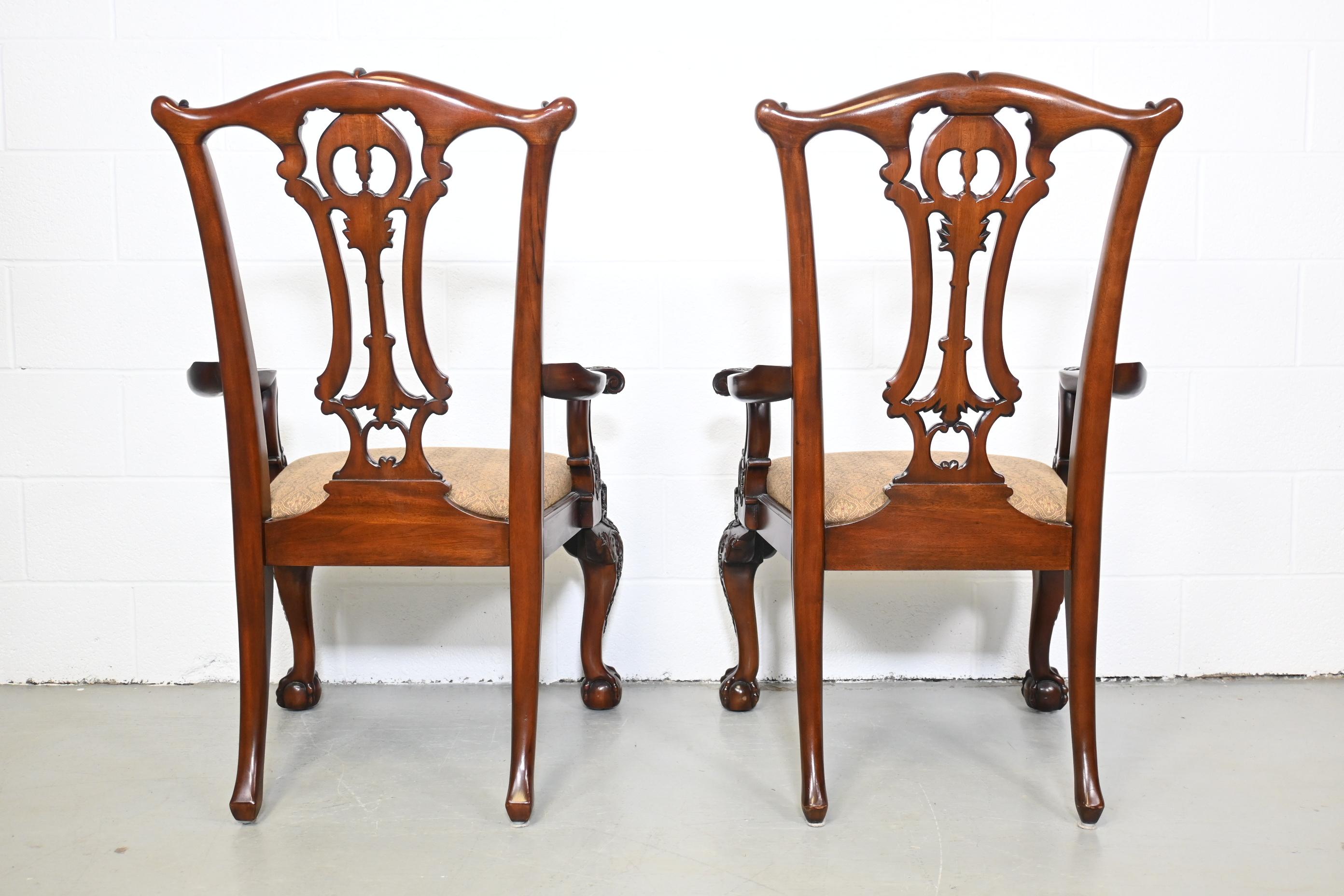 Drexel Heritage French Chippendale Arm Chairs - a Pair 1