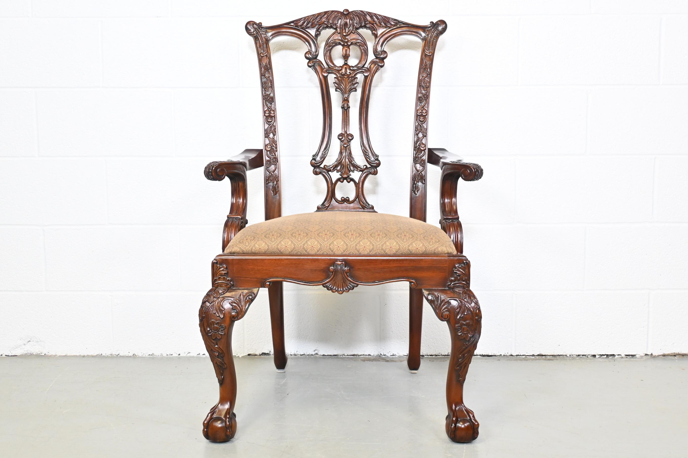 Drexel Heritage French Chippendale Arm Chairs - a Pair 2