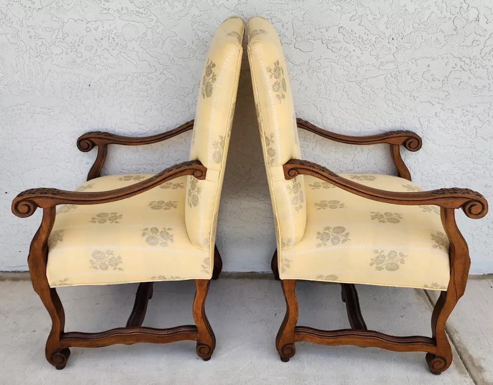 French Provincial Drexel Heritage French Os de Mouton Armchairs For Sale