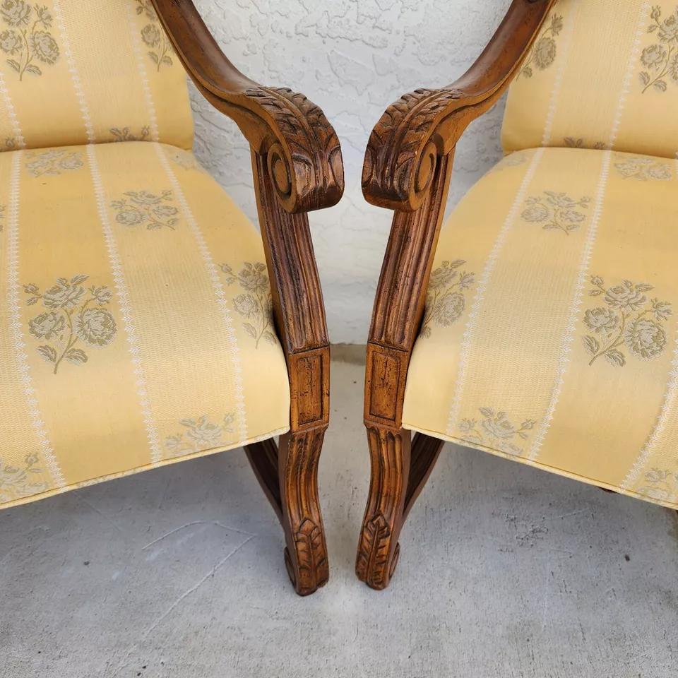 Drexel Heritage French Os de Mouton Armchairs For Sale 1