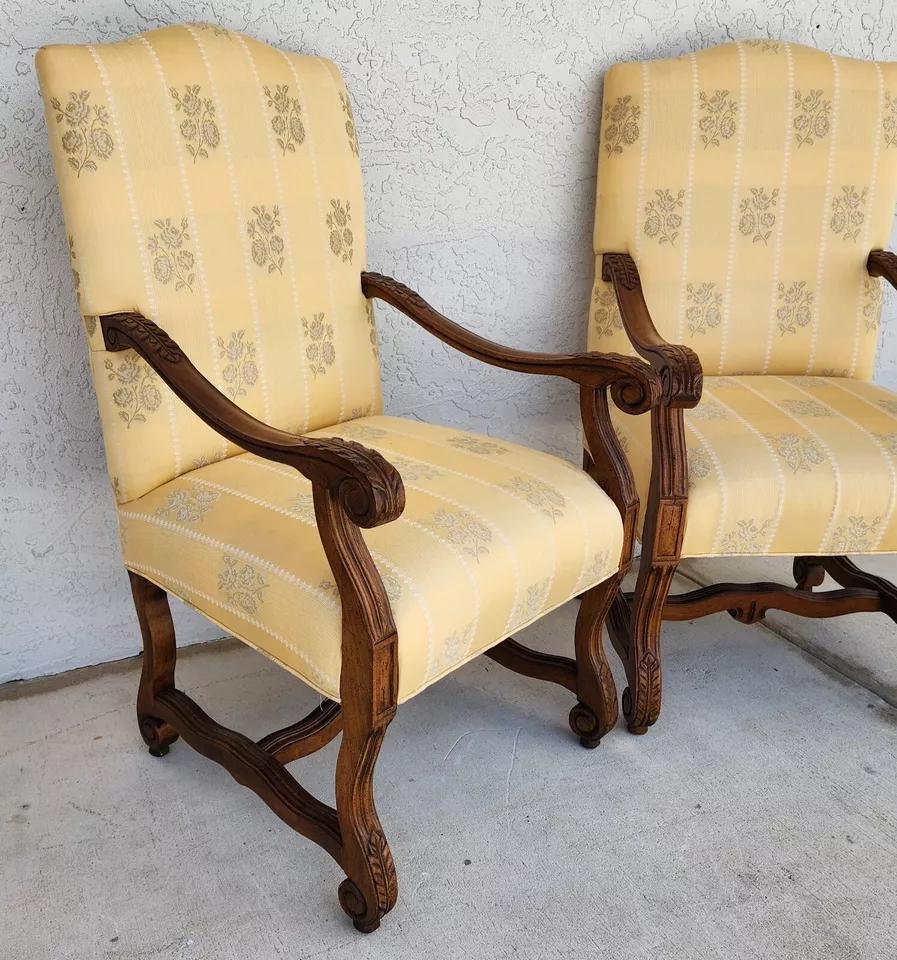 Drexel Heritage French Os de Mouton Armchairs For Sale 2