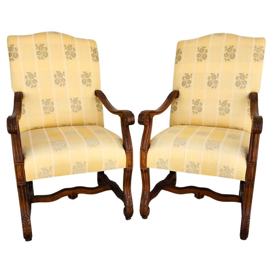 Drexel Heritage French Os de Mouton Armchairs For Sale