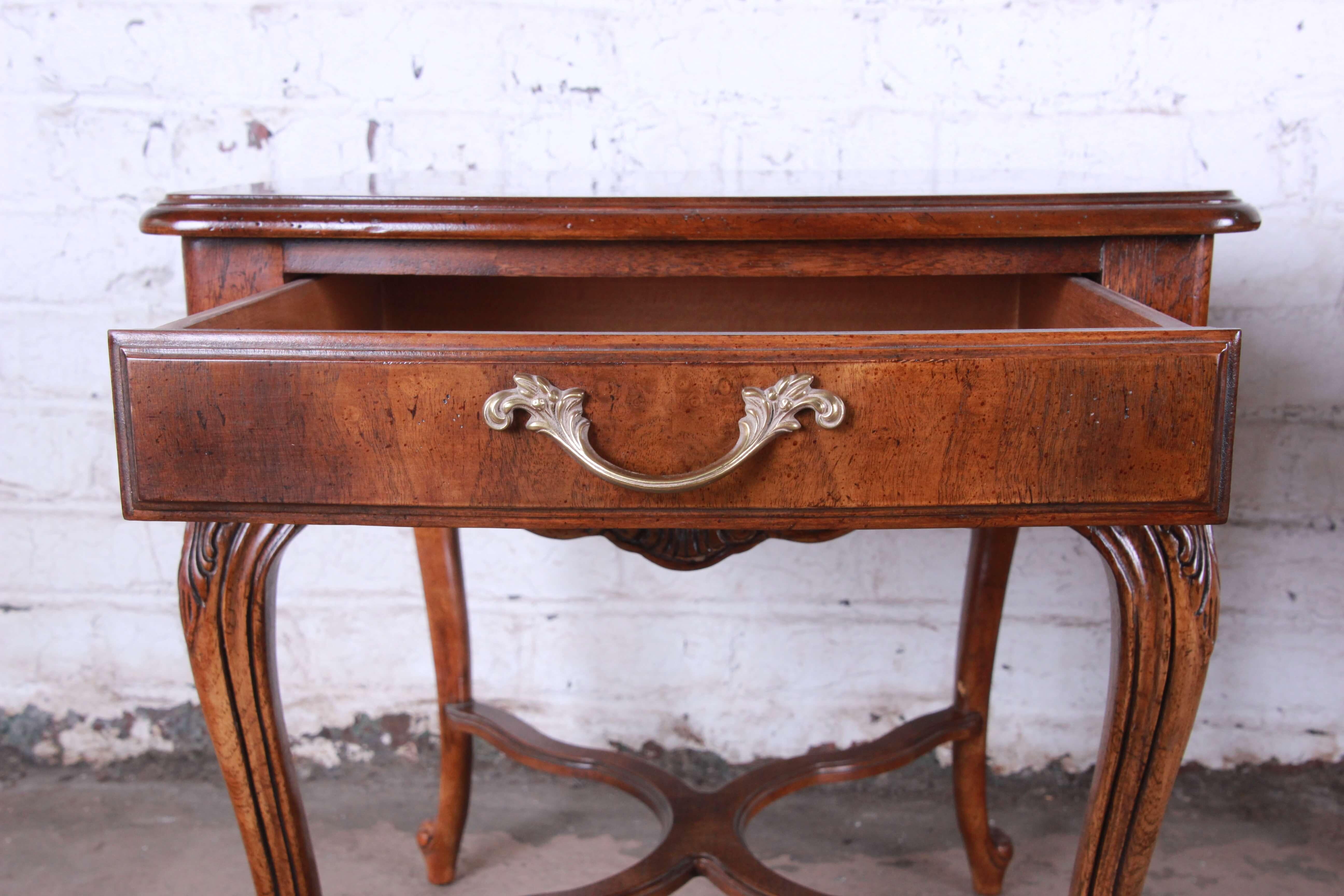 Drexel Heritage French Parquetry End Tables, Pair In Good Condition In South Bend, IN