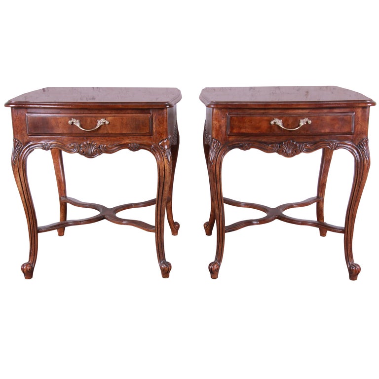 Drexel Heritage French Parquetry End Tables, Pair For Sale at 1stdibs