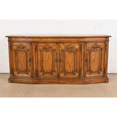 Drexel Heritage French Provincial Louis XV Carved Oak Sideboard or Bar Cabinet