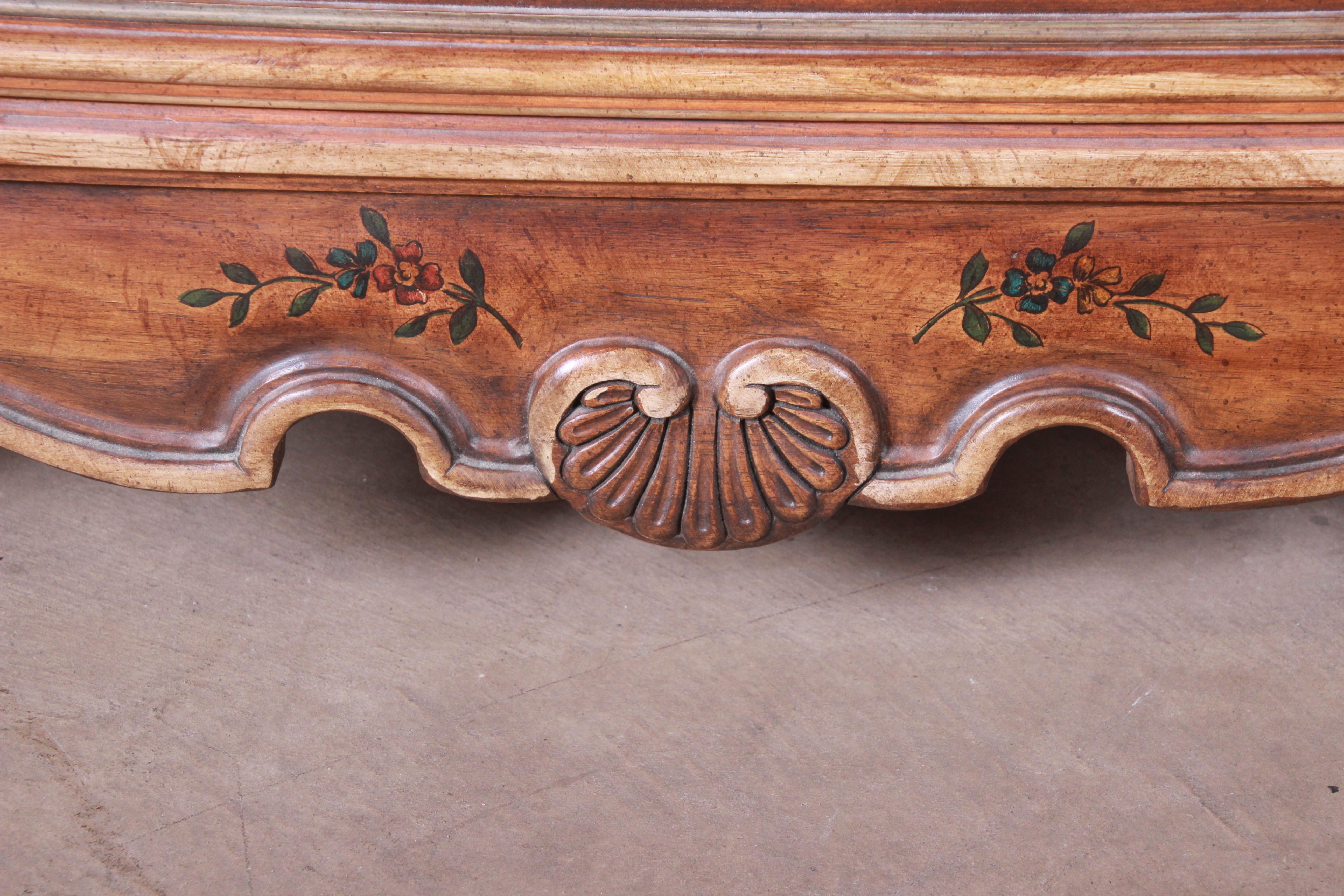 Drexel Heritage French Provincial Louis XV Carved Walnut Armoire Dresser 2