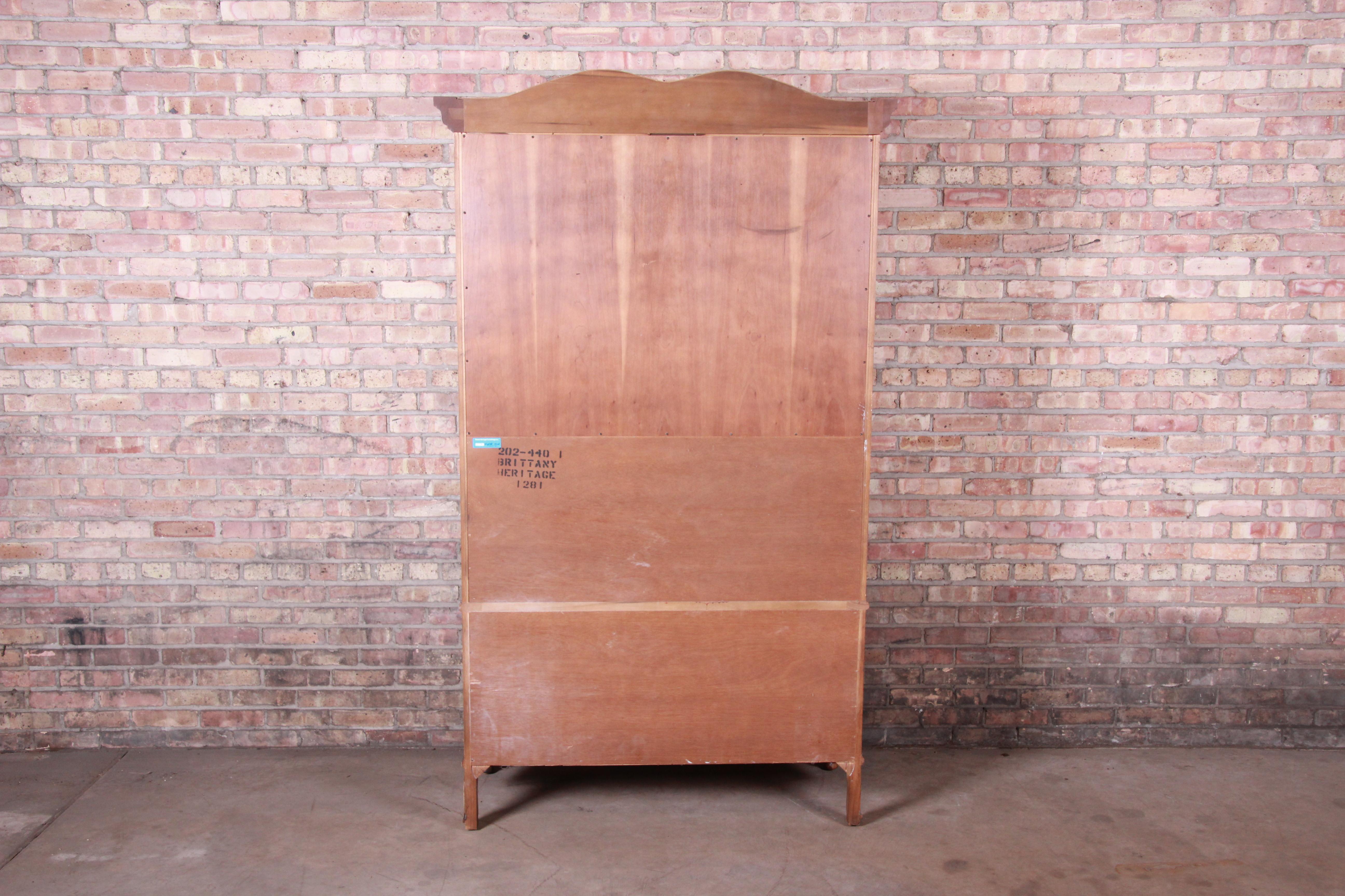 Drexel Heritage French Provincial Louis XV Carved Walnut Armoire Dresser 5