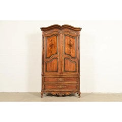 Drexel Heritage French Provincial Louis XV Carved Walnut Armoire Dresser