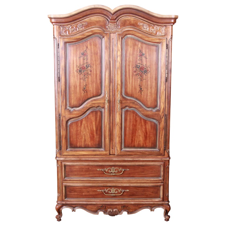 Drexel Heritage French Provincial Louis Xv Carved Walnut Armoire