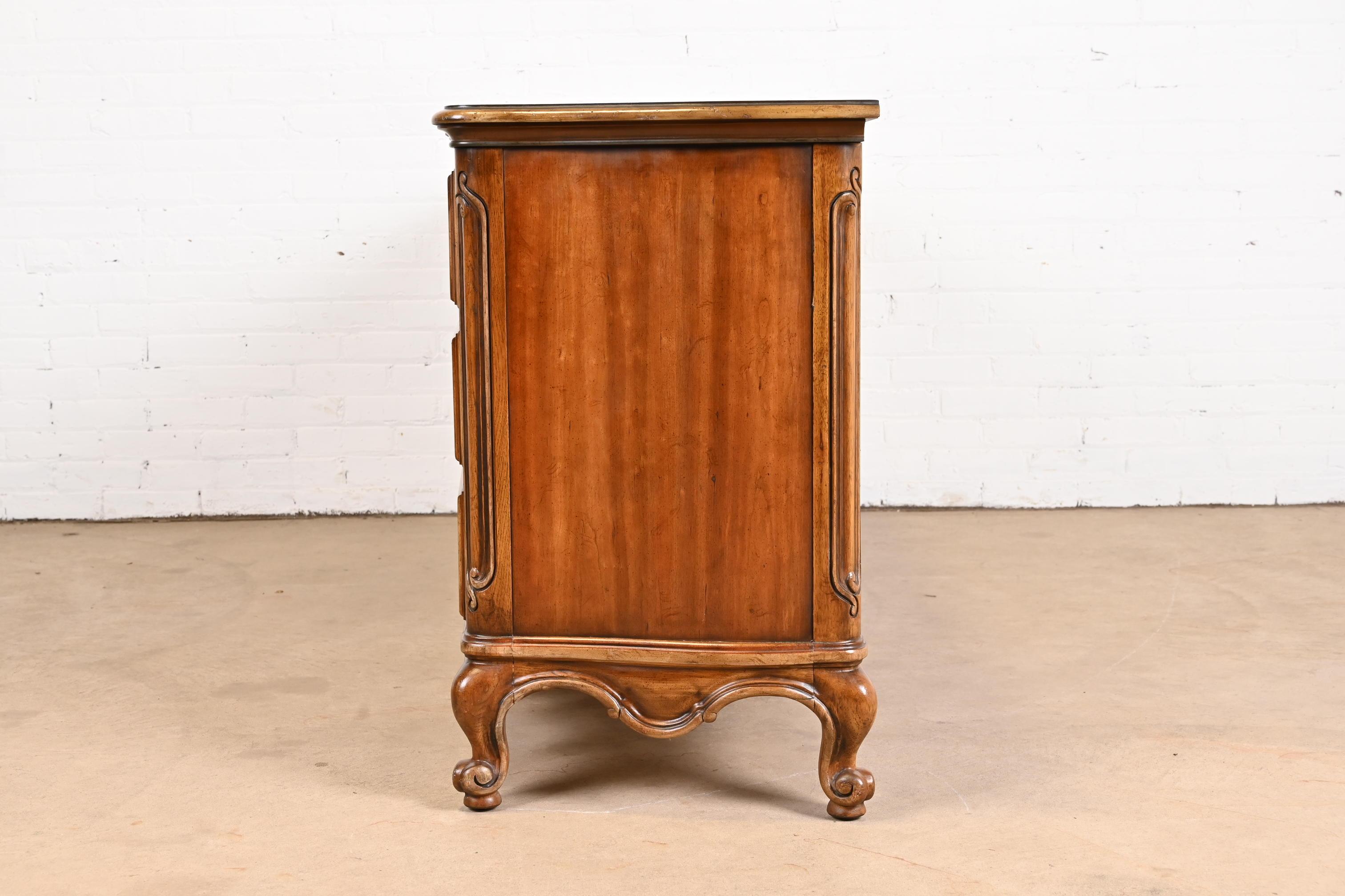 Drexel Heritage French Provincial Louis XV Carved Walnut Dresser or Credenza For Sale 9