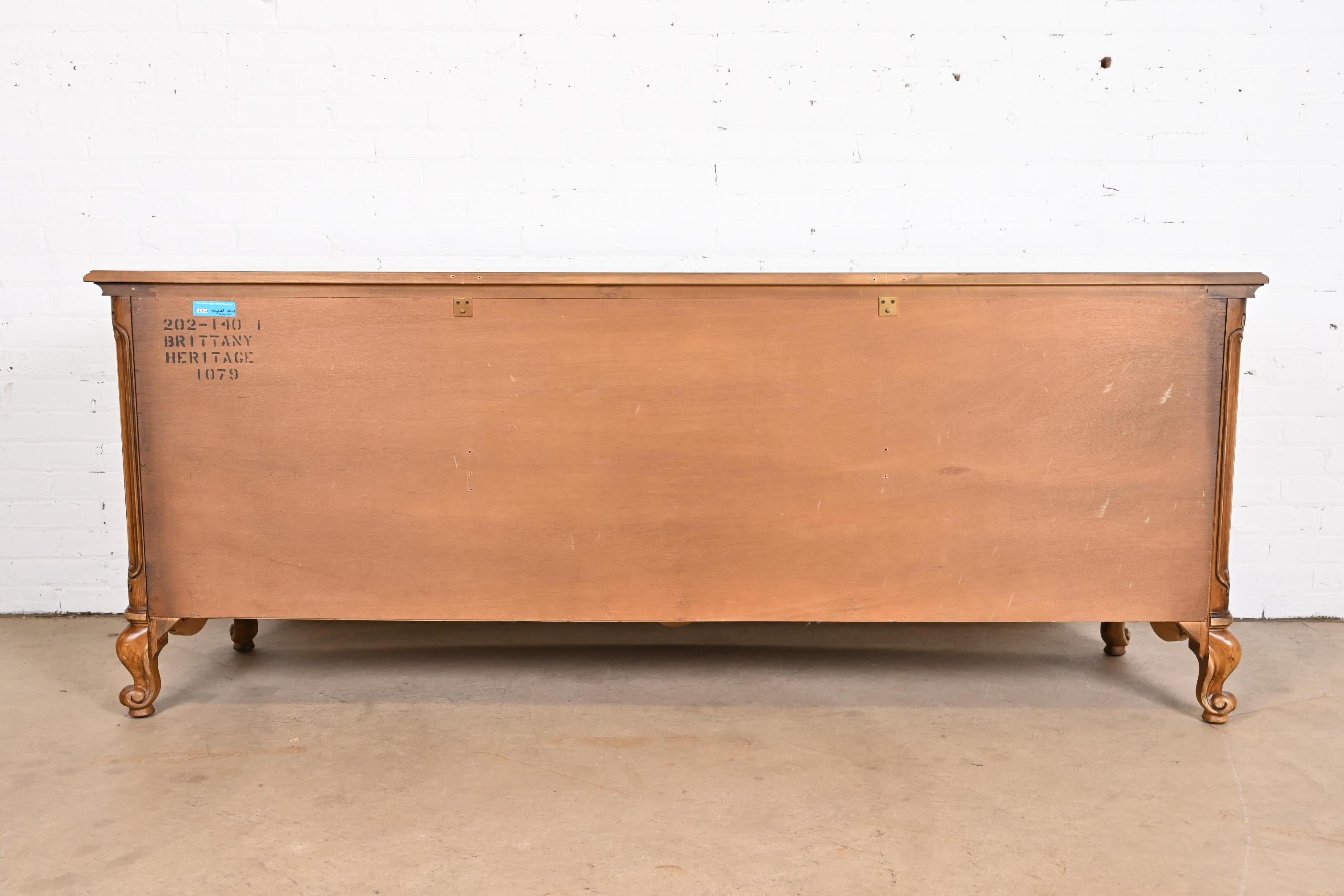 Drexel Heritage French Provincial Louis XV Carved Walnut Dresser or Credenza 10