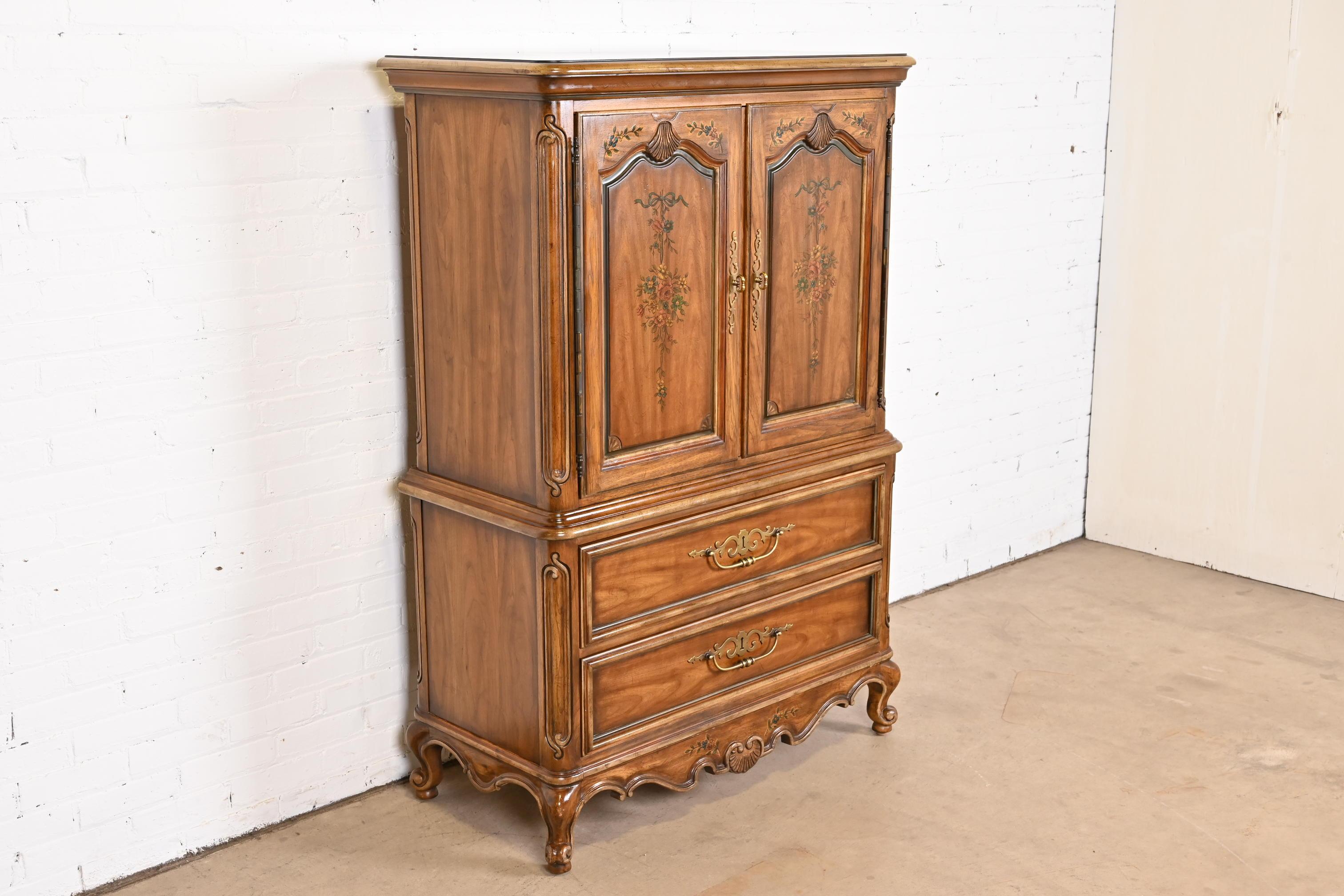 A gorgeous French Provincial Louis XV style gentleman's chest or highboy dresser

By Drexel Heritage, 