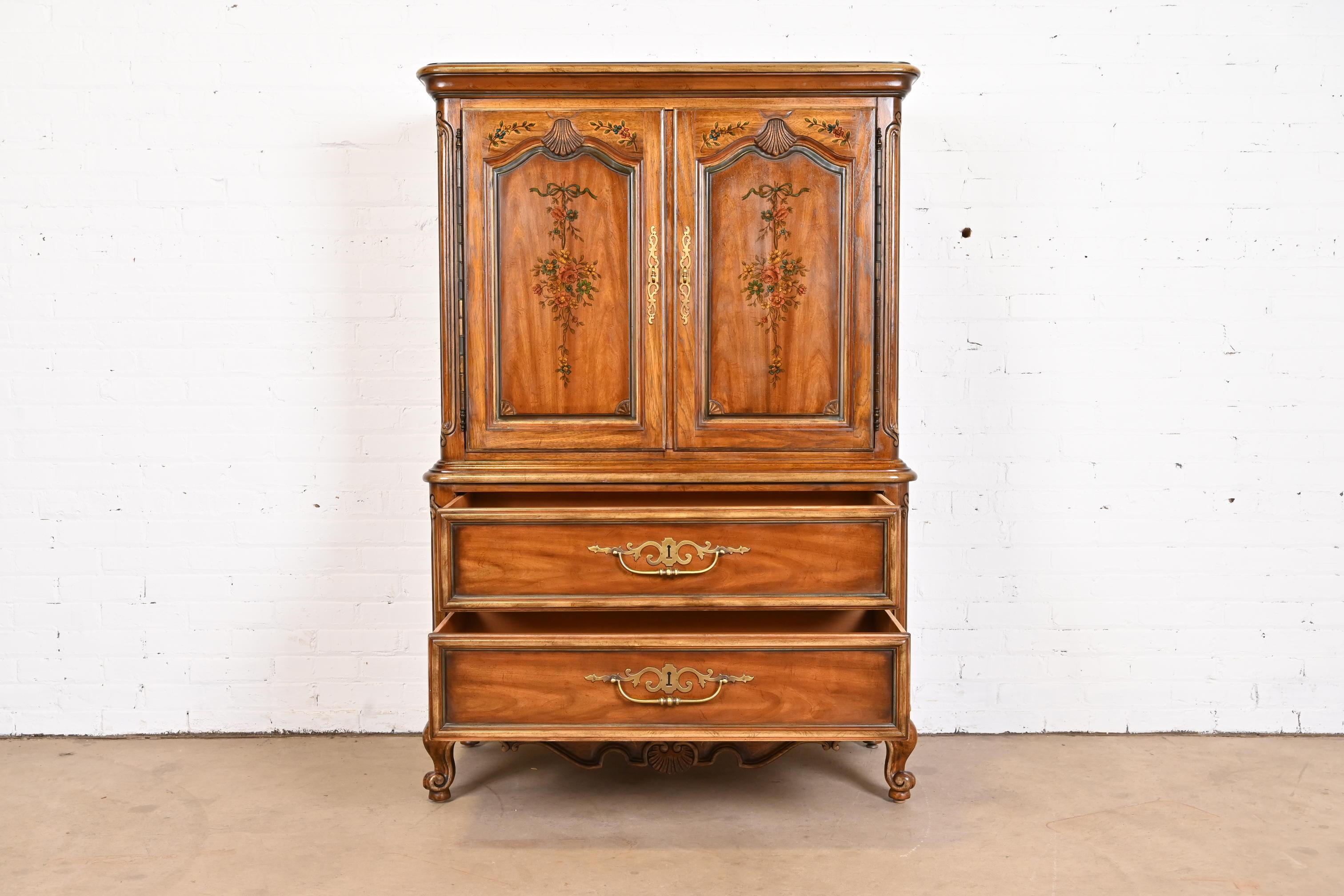 Drexel Heritage French Provincial Louis XV Carved Walnut Gentleman's Chest 1