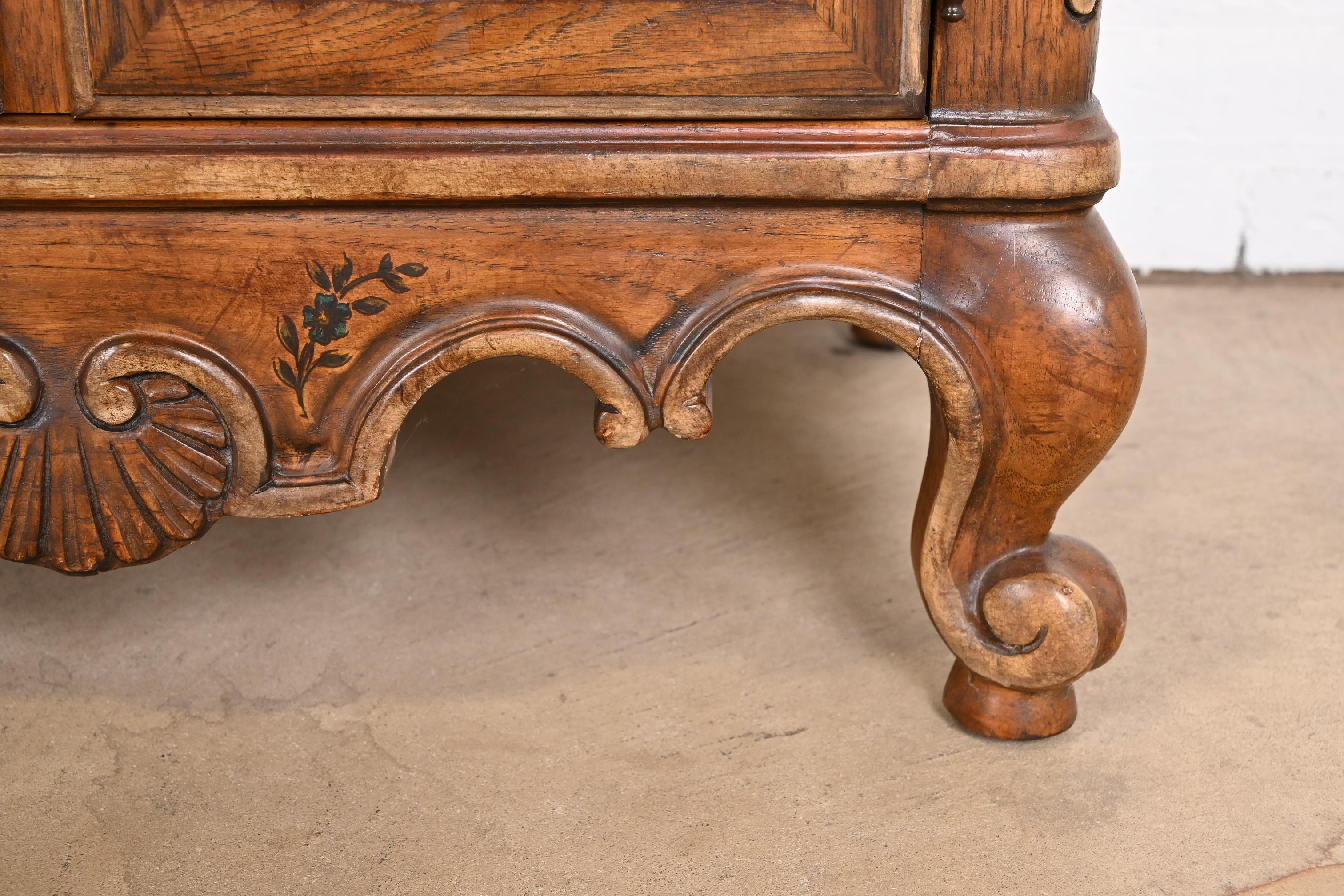 Drexel Heritage French Provincial Louis XV Carved Walnut Nightstands, Pair 3