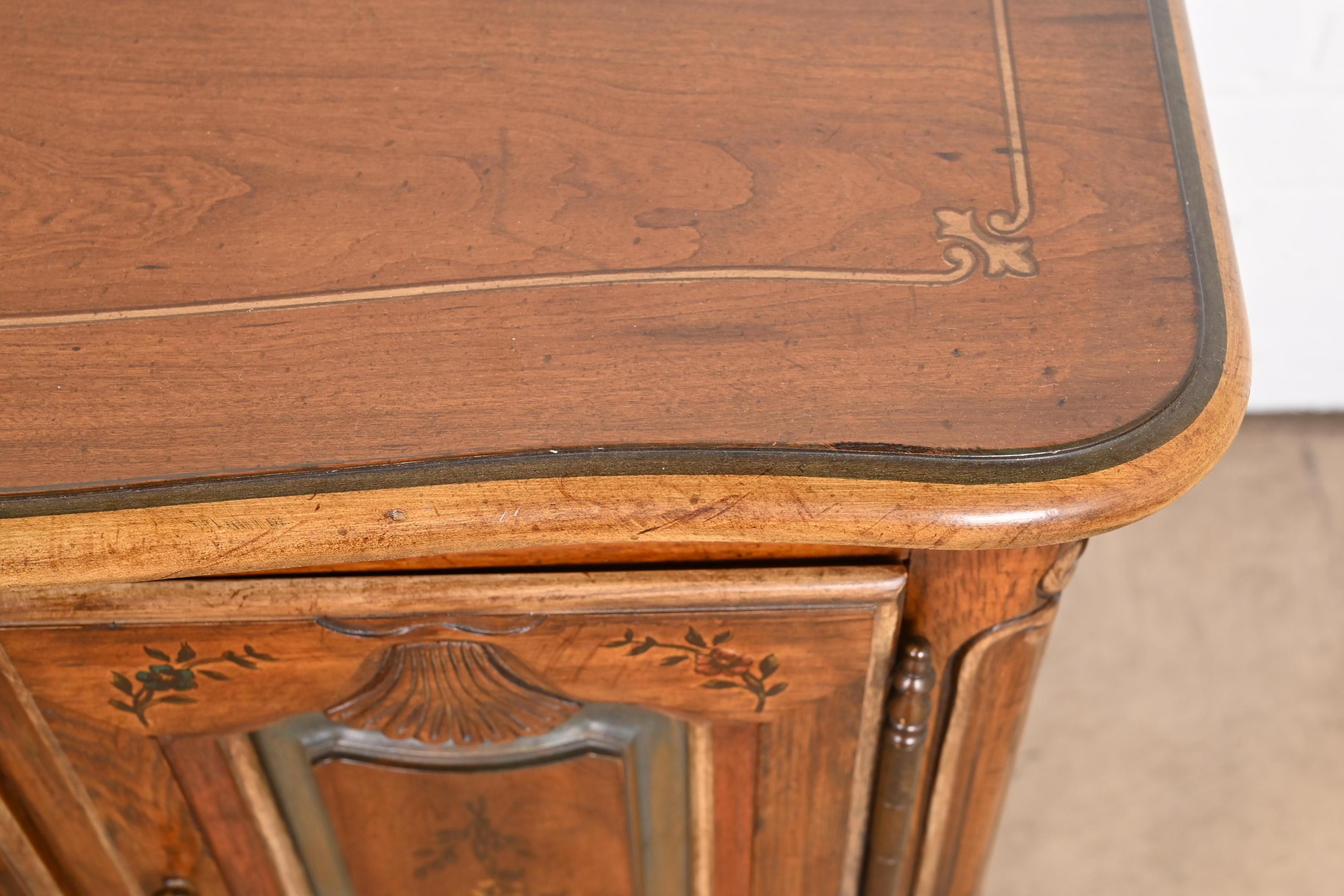 Drexel Heritage French Provincial Louis XV Carved Walnut Nightstands, Pair 5