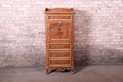 Drexel Heritage French Provincial Louis XV Carved Walnut Secrétaire À Abattant
