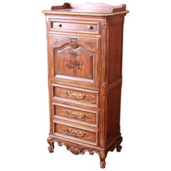 Drexel Heritage French Provincial Louis XV Carved Walnut Secrétaire À Abattant