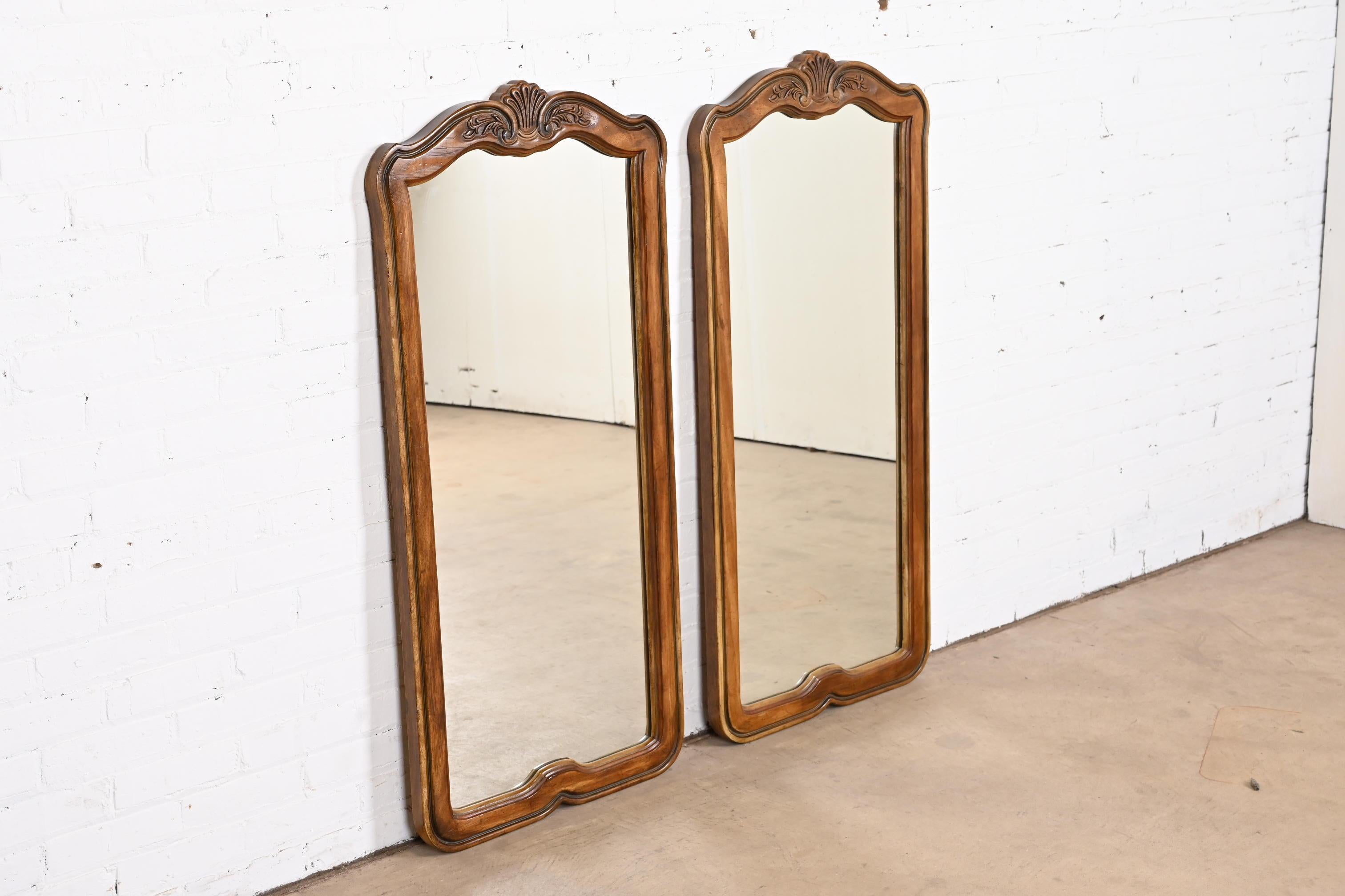 Drexel Heritage French Provincial Louis XV Carved Walnut Tall Wall