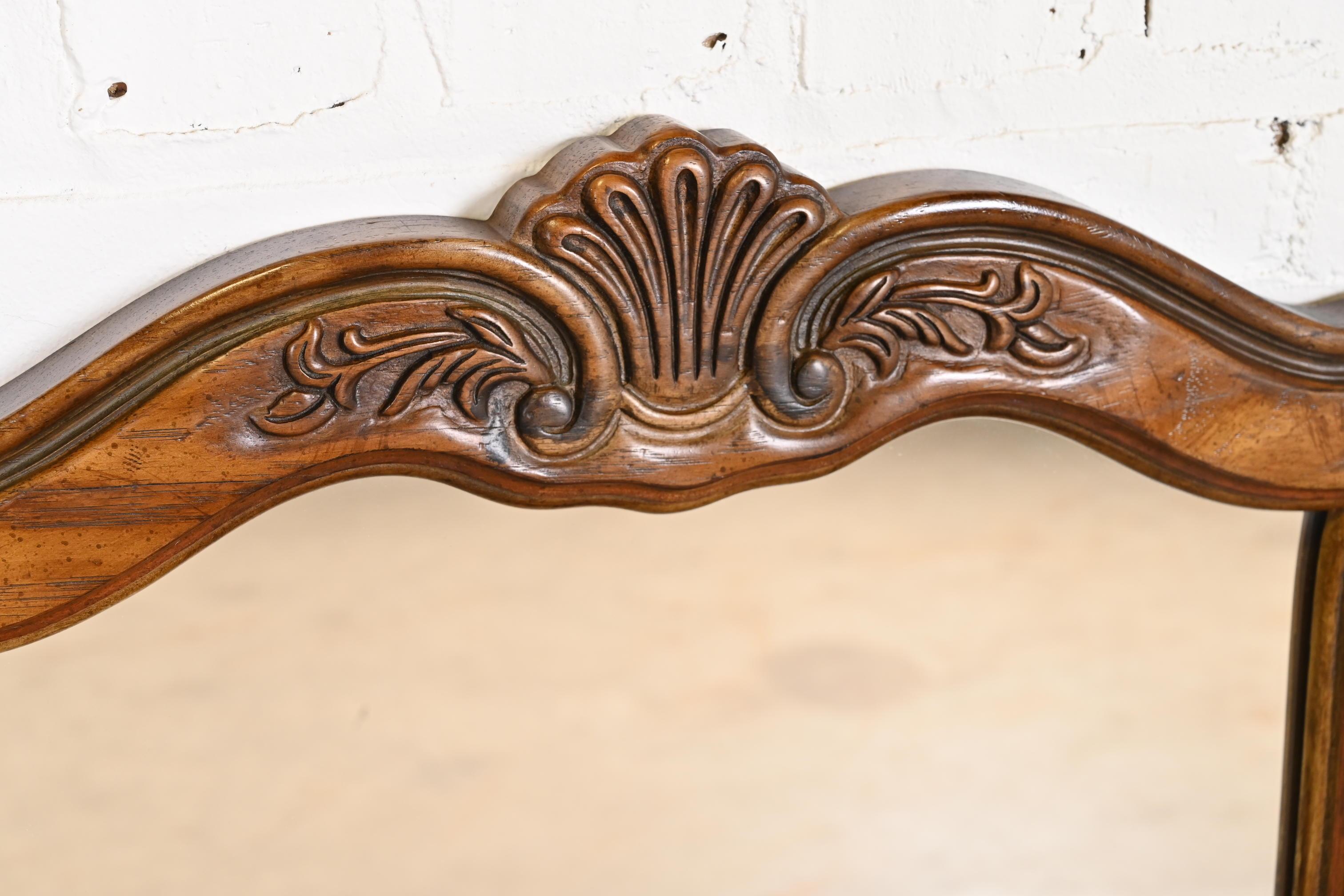 Drexel Heritage French Provincial Louis XV Carved Walnut Tall Wall