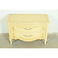 Drexel Heritage French Provincial Louis XV Cream Lacquered Commode