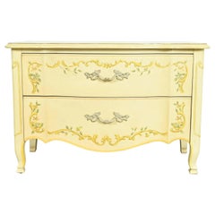 Drexel Heritage French Provincial Louis XV Cream Lacquered Commode