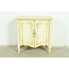 Drexel Heritage French Provincial Louis XV Cream Lacquered Nightstand, 1970s