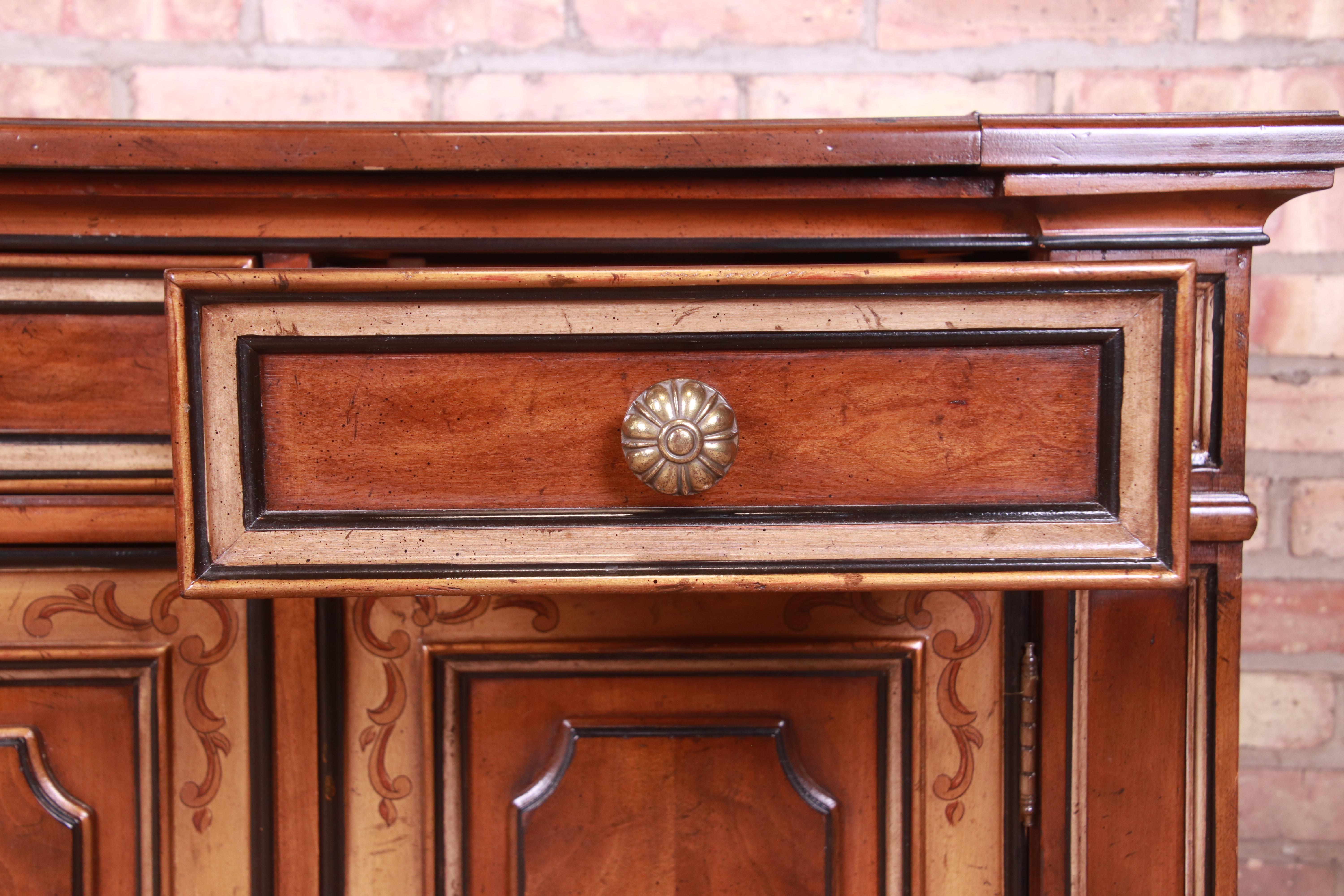 Drexel Heritage French Provincial Walnut Sideboard Server or Bar Cabinet 5
