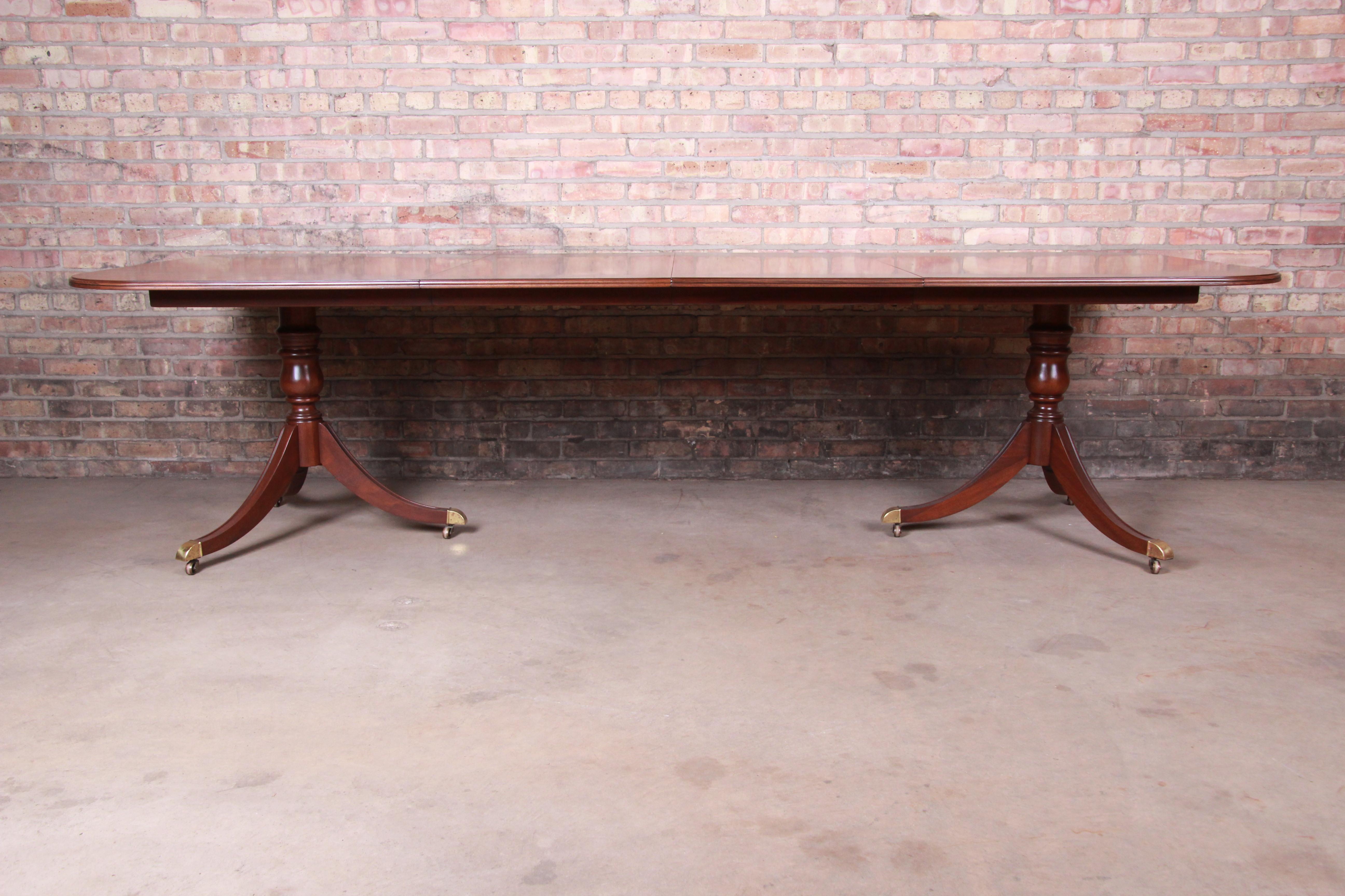drexel heritage double pedestal dining table