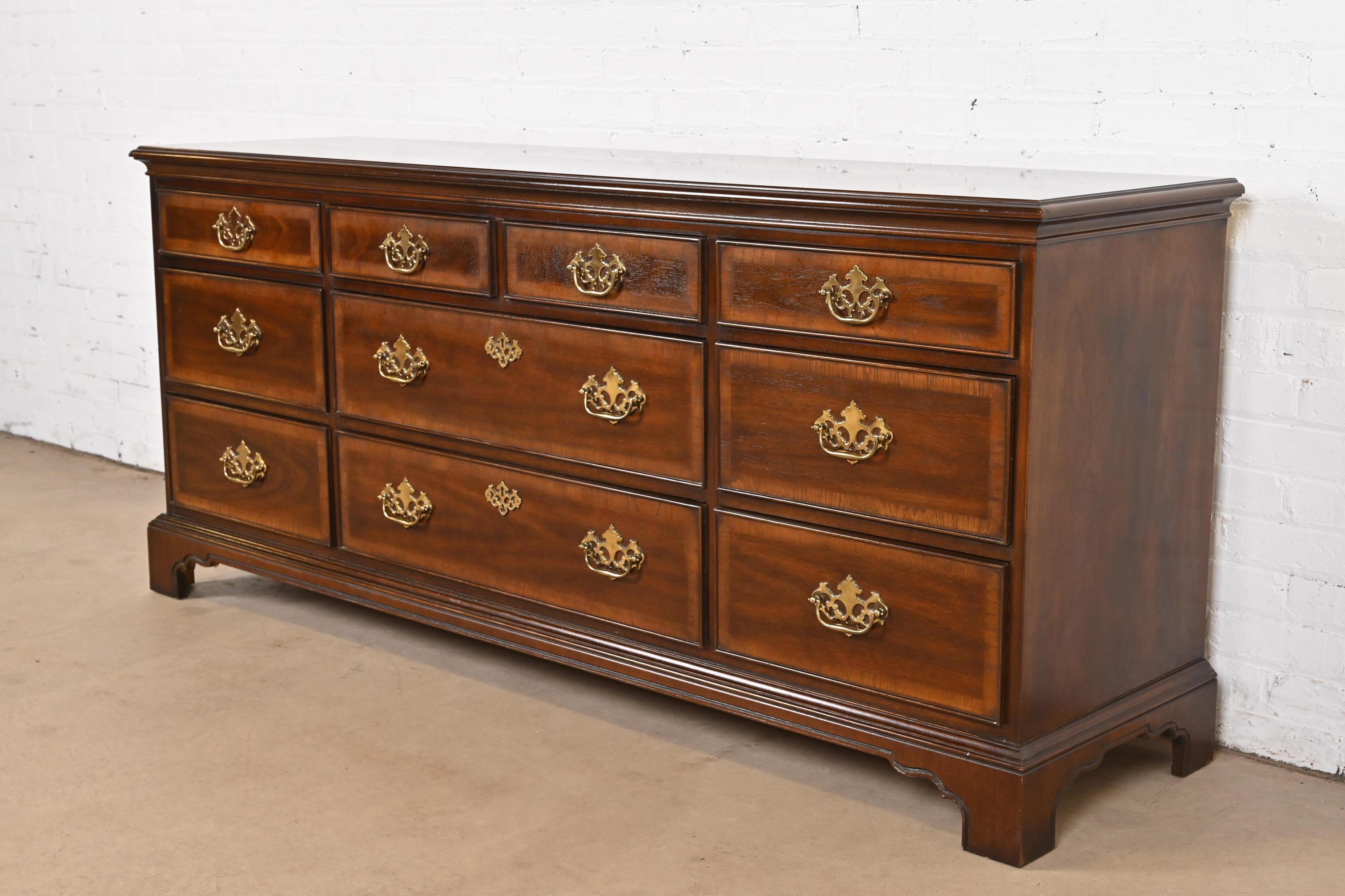 A gorgeous Georgian or Chippendale style ten-drawer dresser or credenza

By Drexel Heritage, 