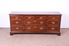 Drexel Heritage Georgian Banded Mahogany Ten-Drawer Dresser or Credenza